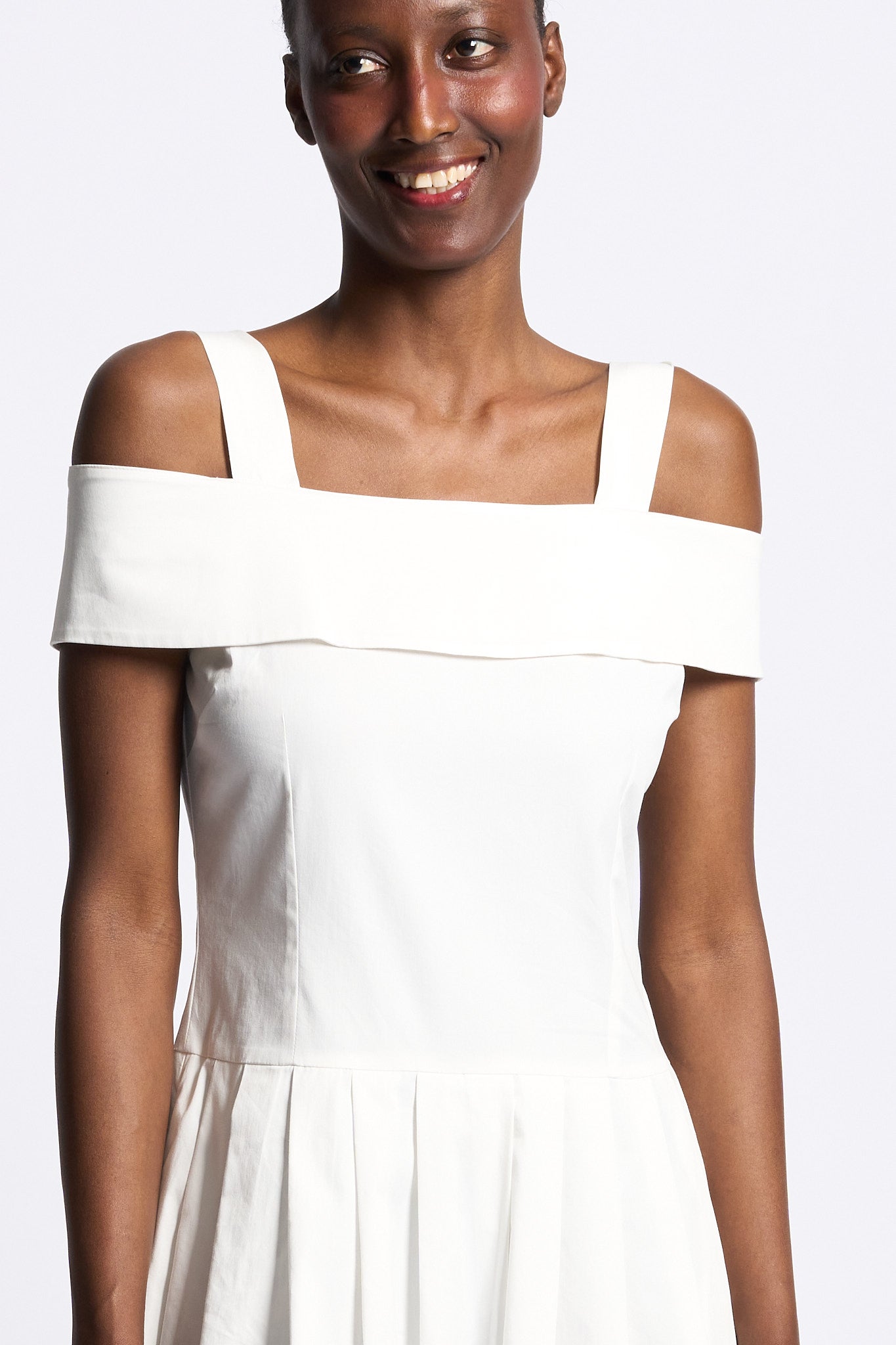 Blugirl Abito Popeline e Pizzo Bianco Donna-6