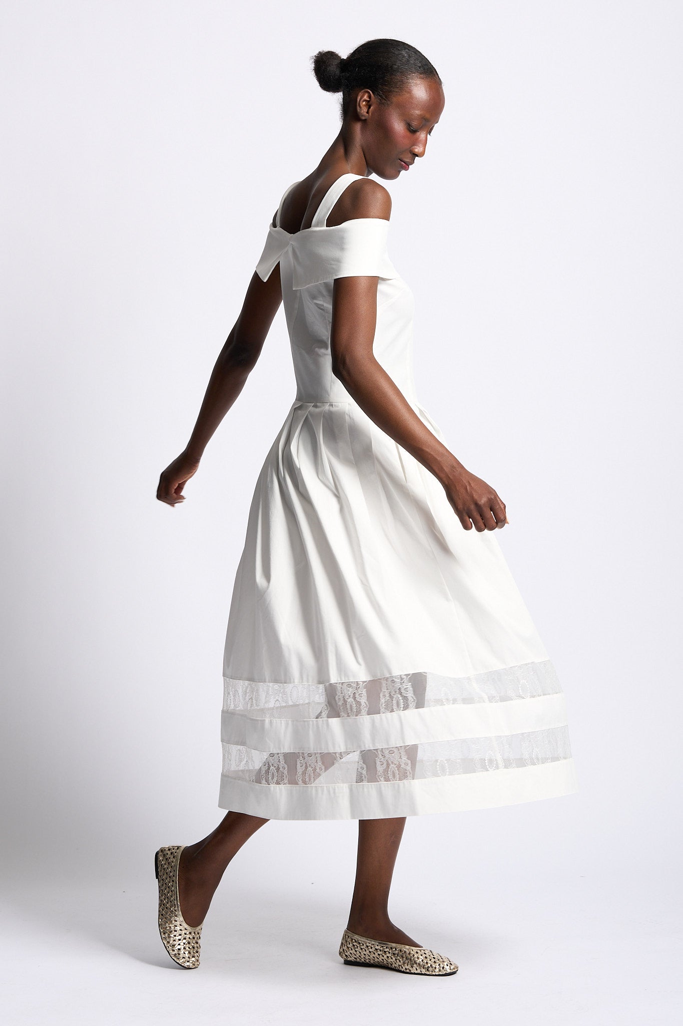 Blugirl Abito Popeline e Pizzo Bianco Donna-1