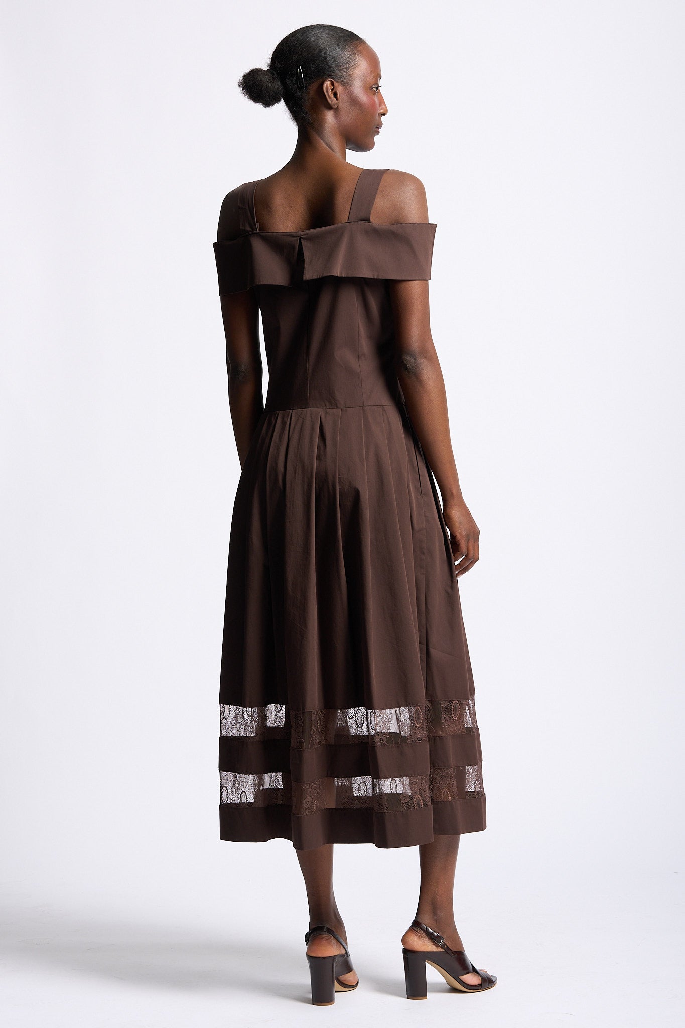 Blugirl Abito Popeline e Pizzo Cioccolato Donna-2