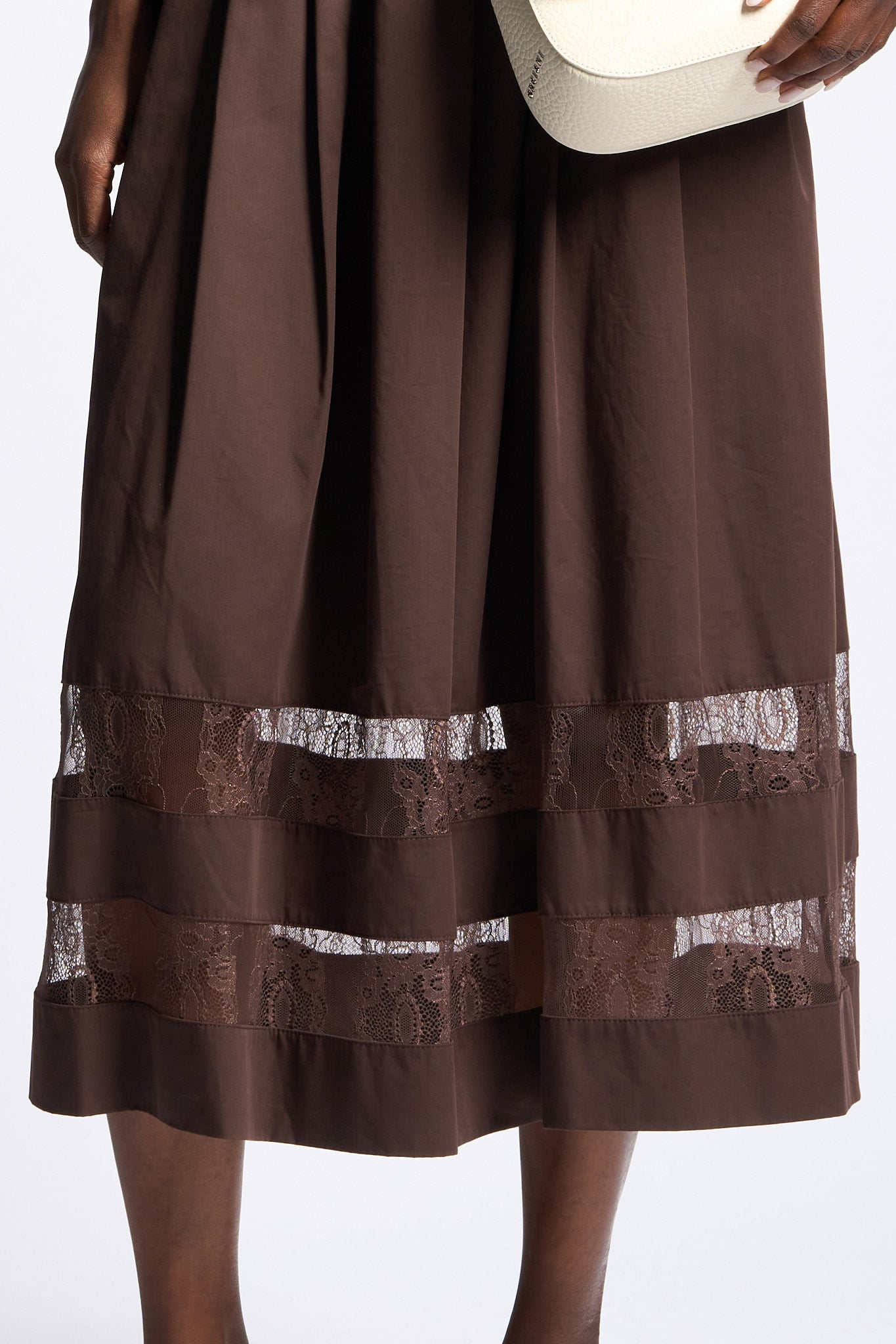 Blugirl Abito Popeline e Pizzo Cioccolato Donna-9