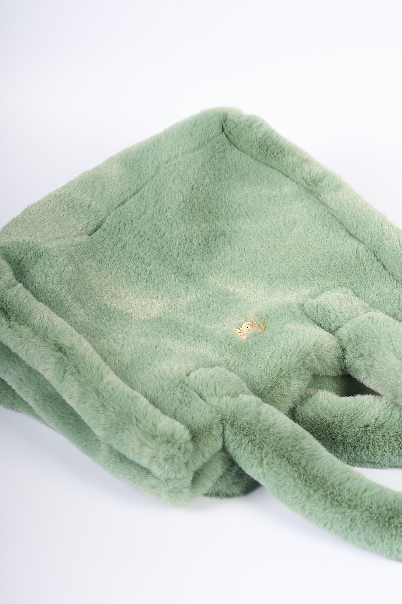 Blugirl Borsa Shopper Faux Fur Verde Menta-4