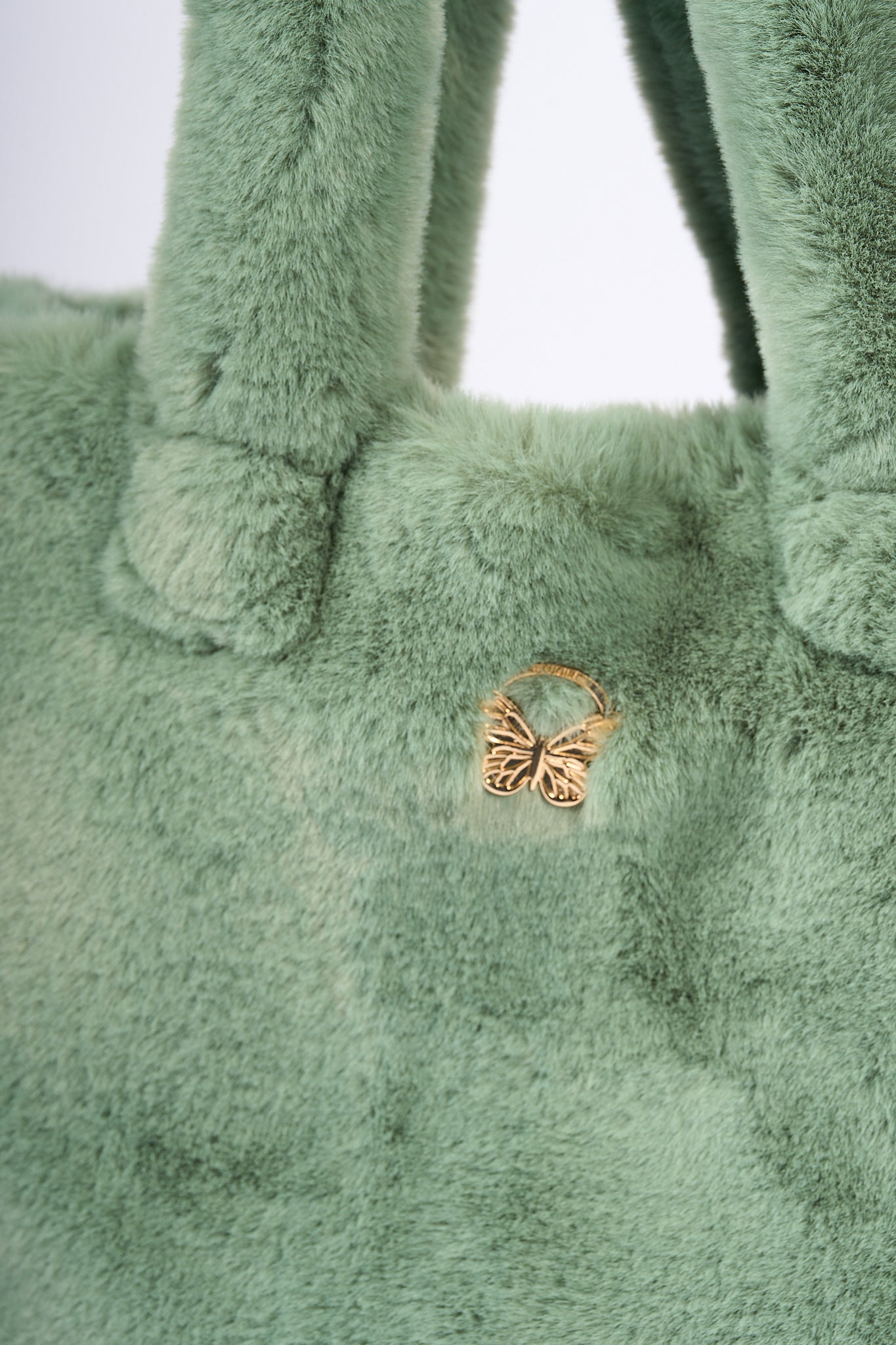 Blugirl Borsa Shopper Faux Fur Verde Menta-5