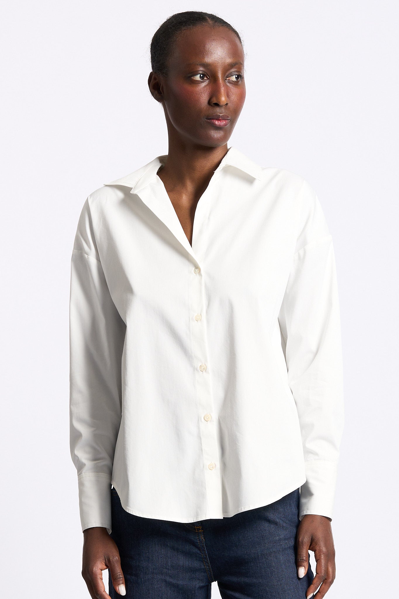 Blugirl Camicia con Pizzo sul Retro Bianco Donna-1