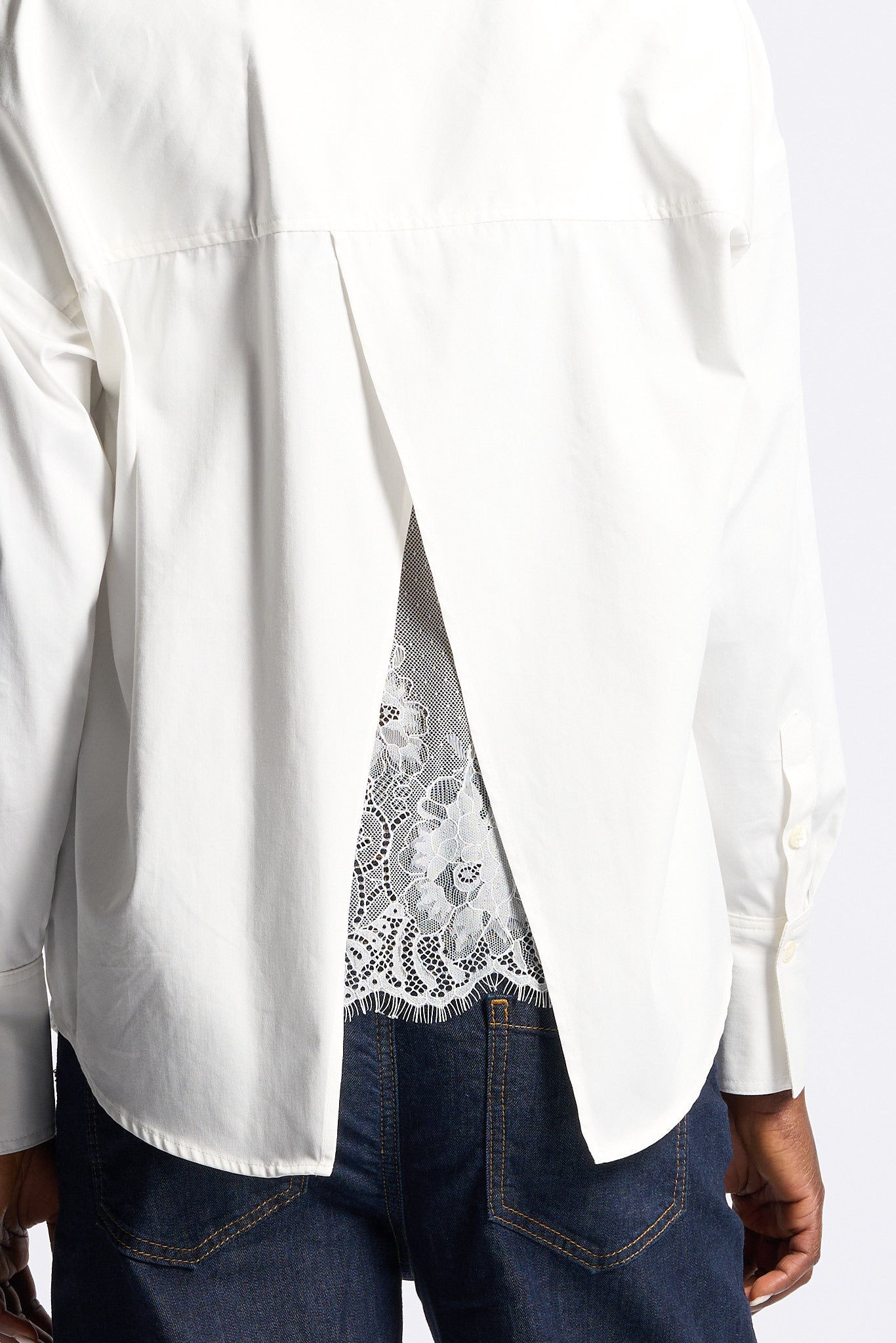 Blugirl Camicia con Pizzo sul Retro Bianco Donna-2