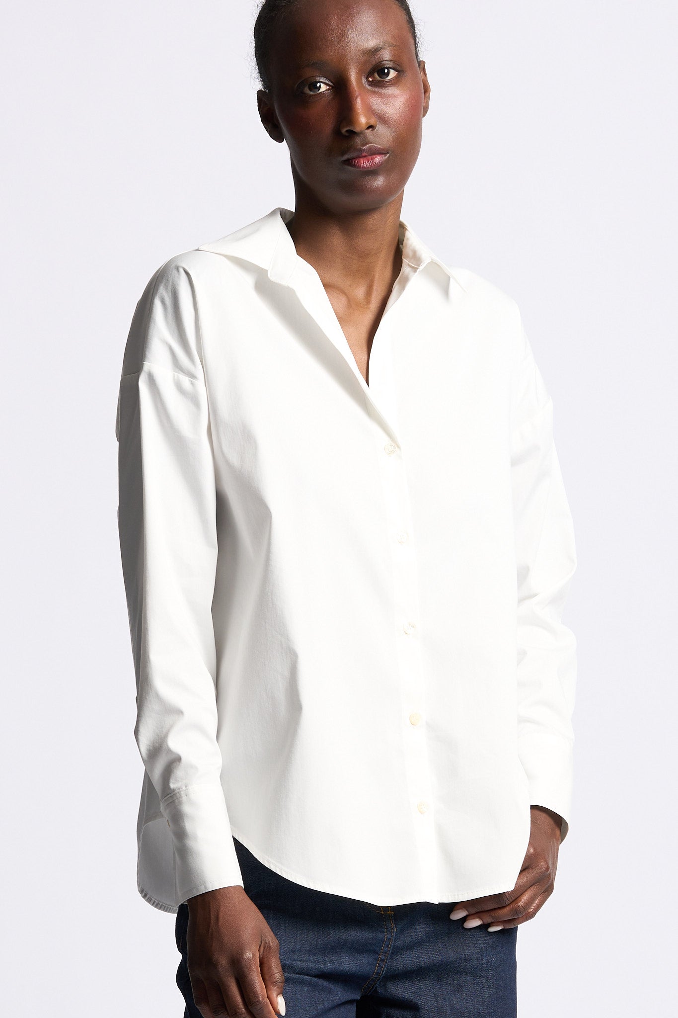 Blugirl Camicia con Pizzo sul Retro Bianco Donna-7