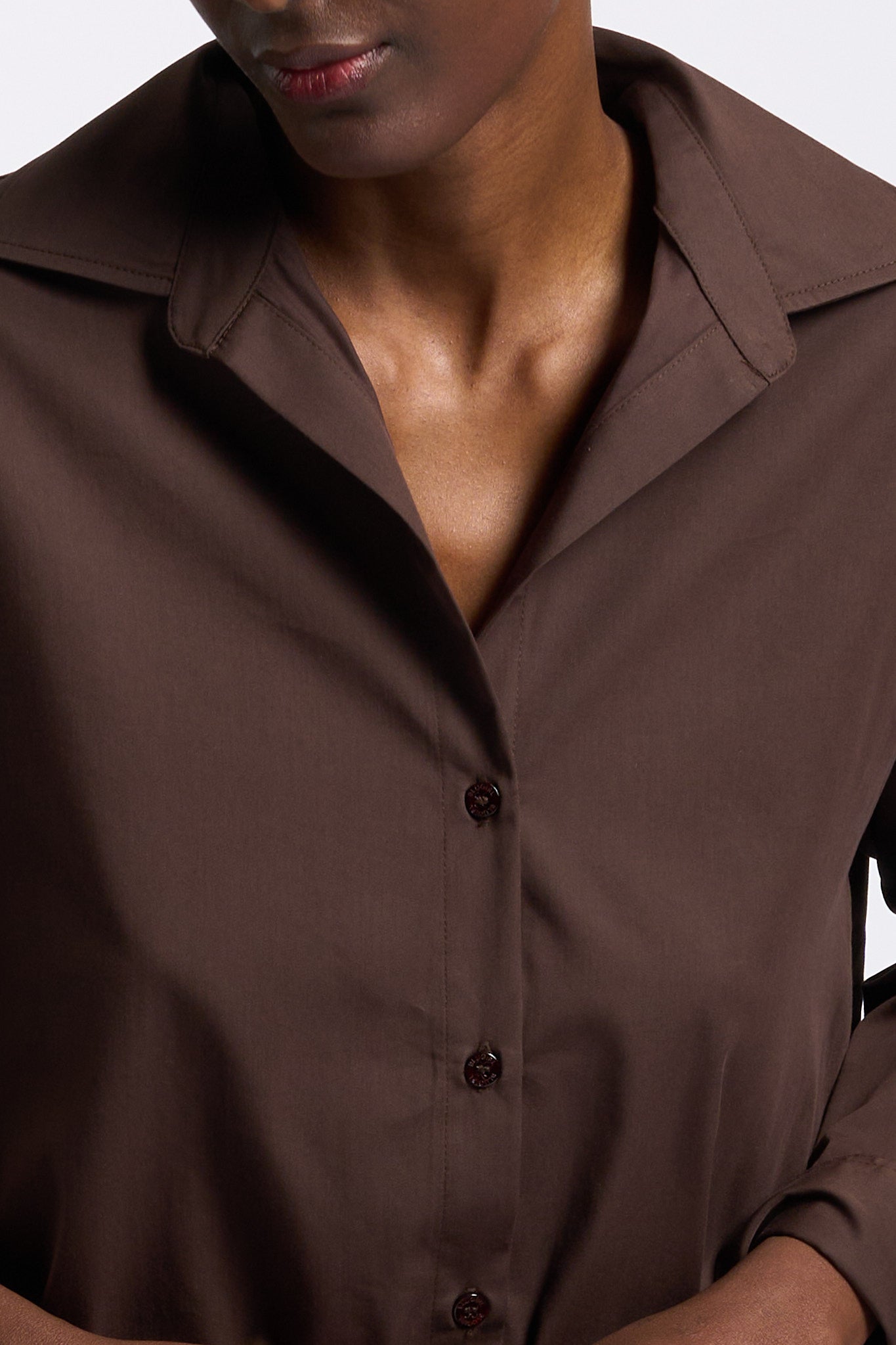 Blugirl Camicia con Pizzo sul Retro Cioccolato Donna-6