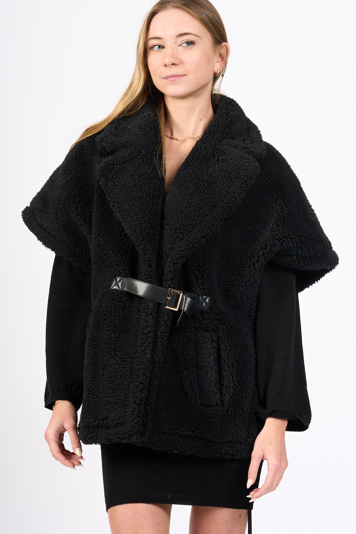 Blugirl Gilet Teddy Nero Donna-6