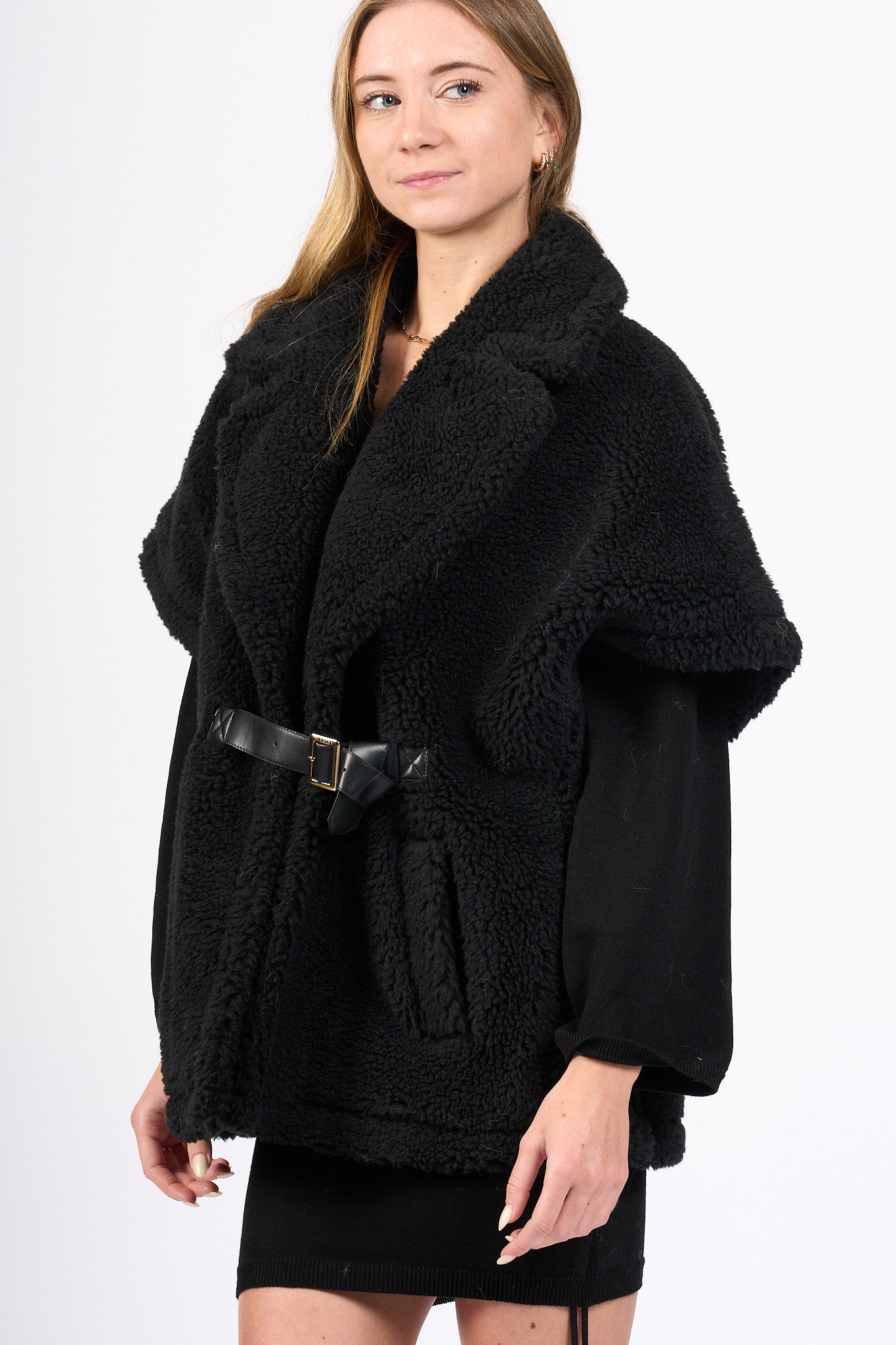 Blugirl Gilet Teddy Nero Donna-1