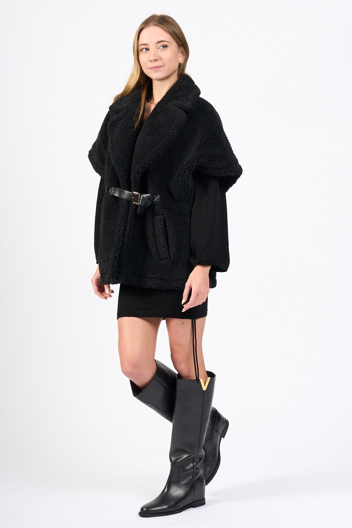 Blugirl Gilet Teddy Nero Donna-7