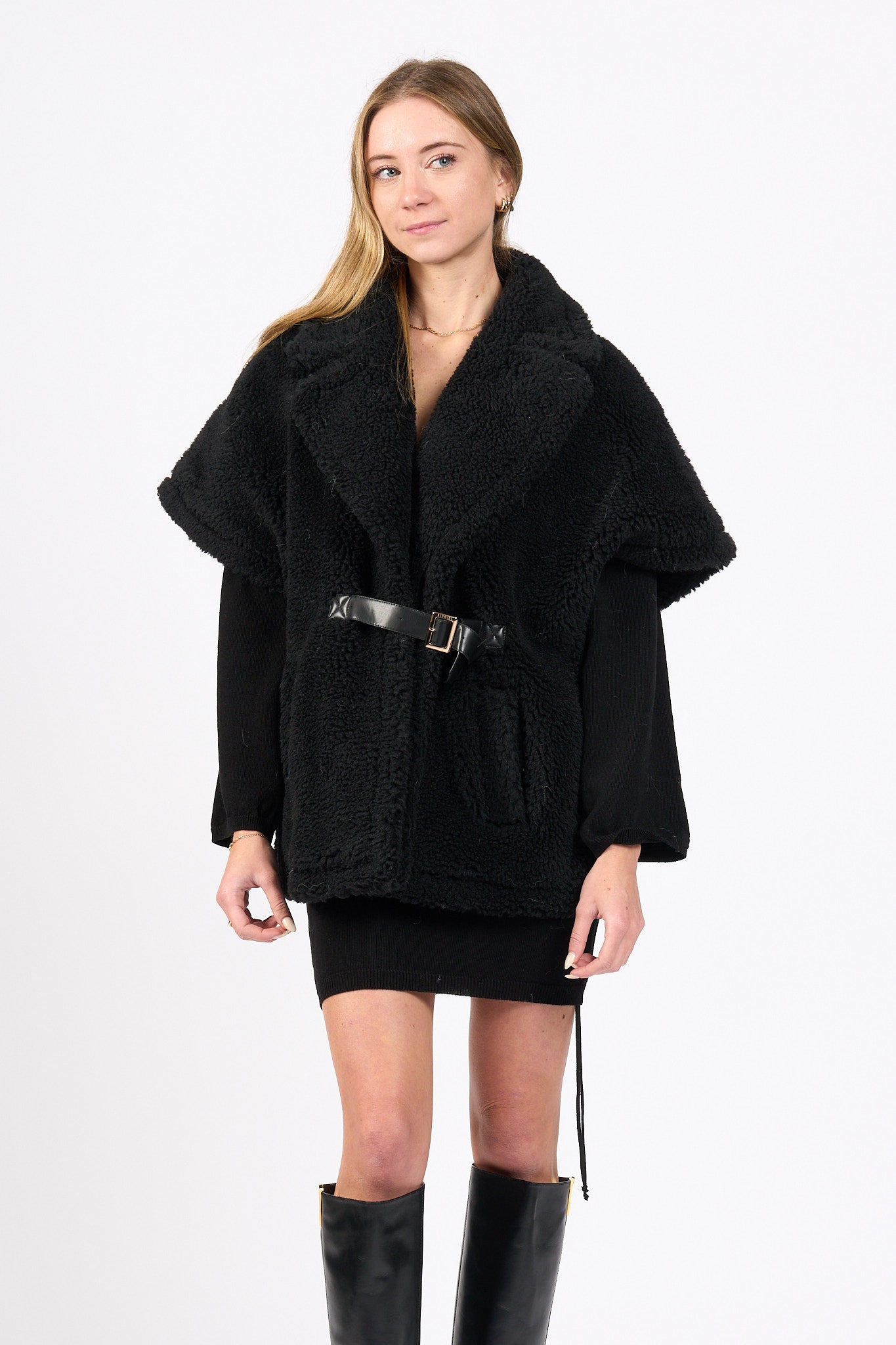 Blugirl Gilet Teddy Nero Donna-8