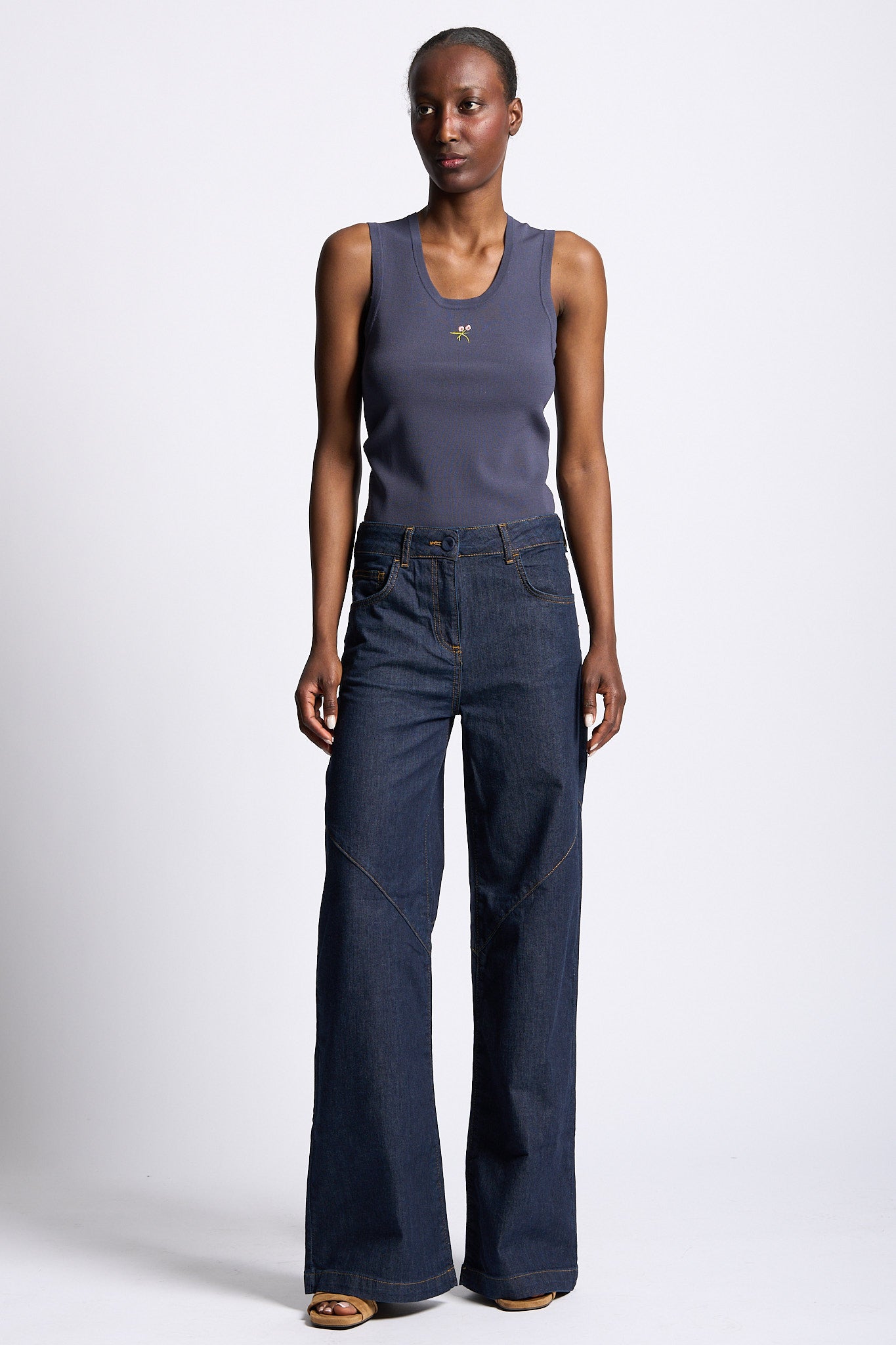 Blugirl Jeans Wide Leg Blu Scuro Donna-2