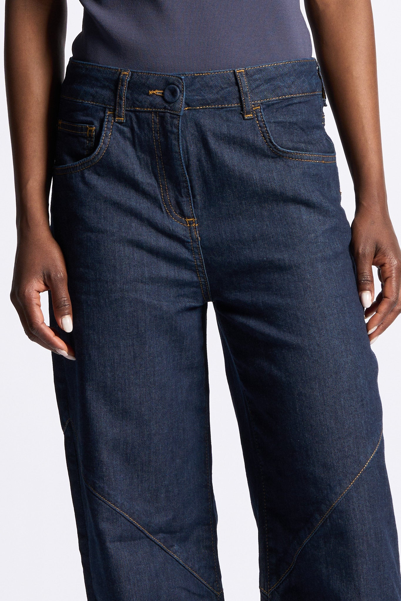 Blugirl Jeans Wide Leg Blu Scuro Donna-4