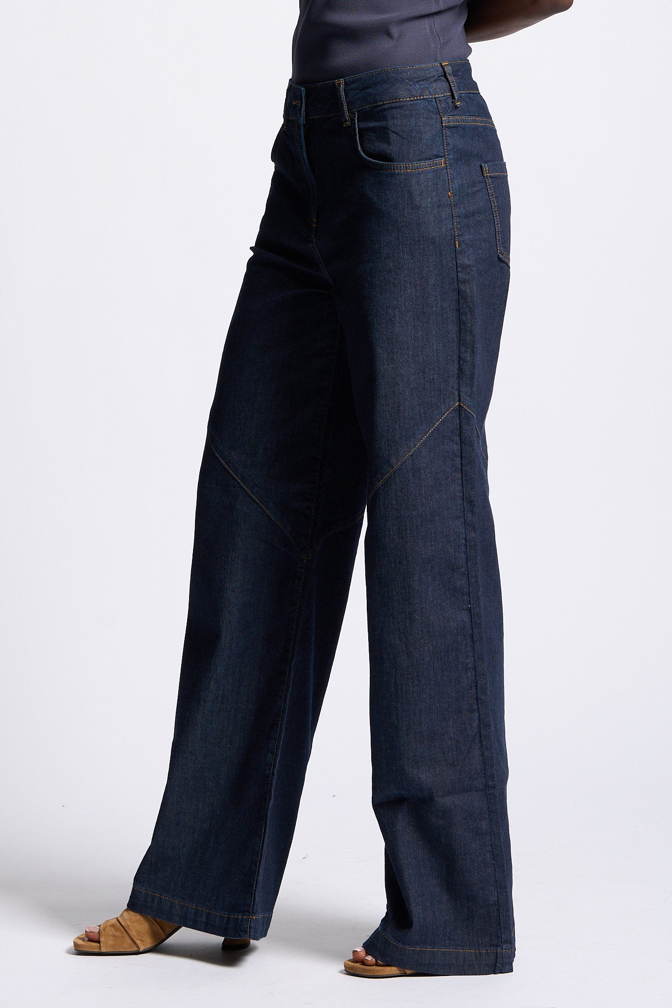 Blugirl Jeans Wide Leg Blu Scuro Donna-5