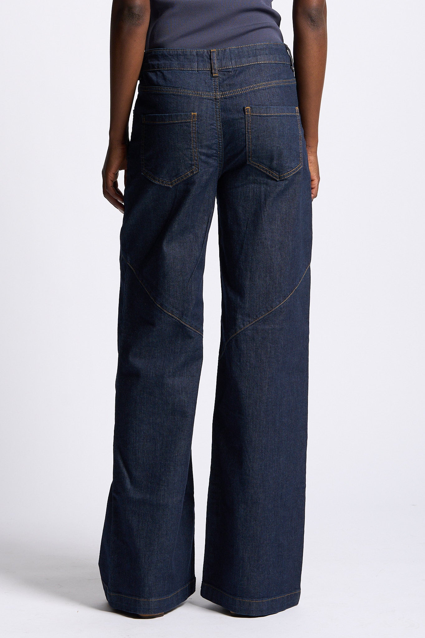 Blugirl Jeans Wide Leg Blu Scuro Donna-3