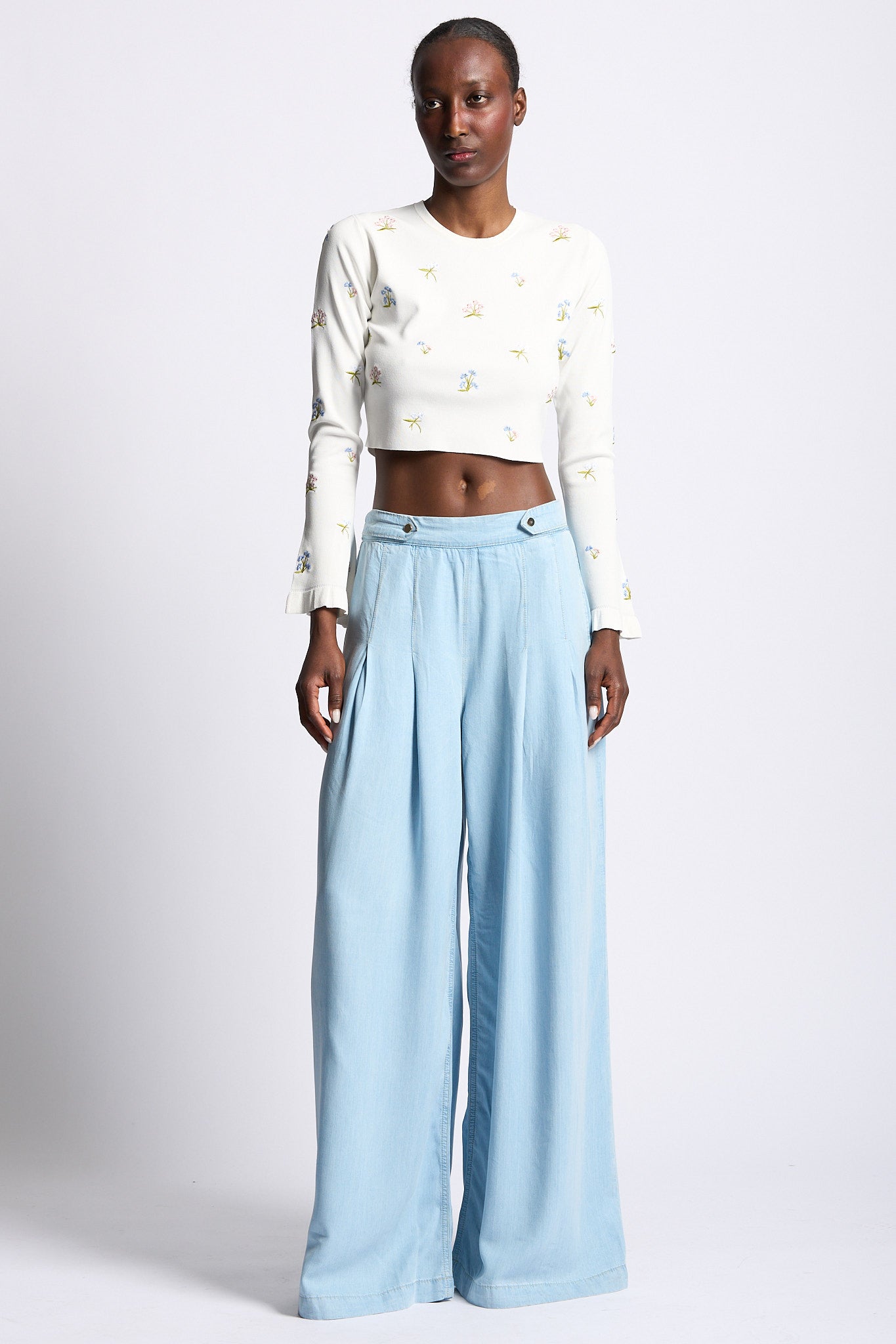 Blugirl Jeans Wide Leg Lyocell Azzurro Donna-2