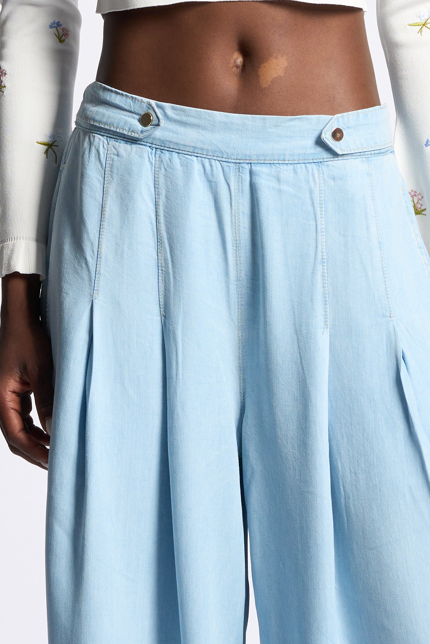 Blugirl Jeans Wide Leg Lyocell Azzurro Donna-3