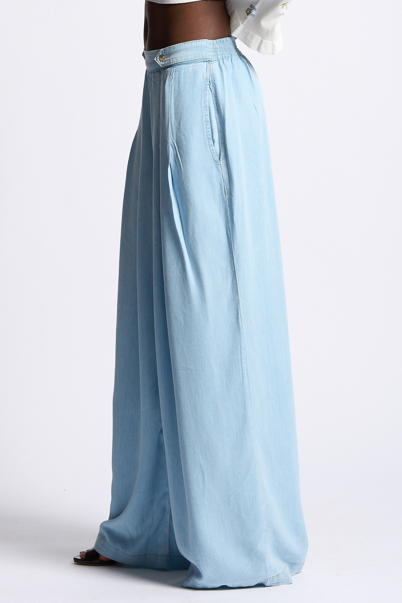 Blugirl Jeans Wide Leg Lyocell Azzurro Donna-4