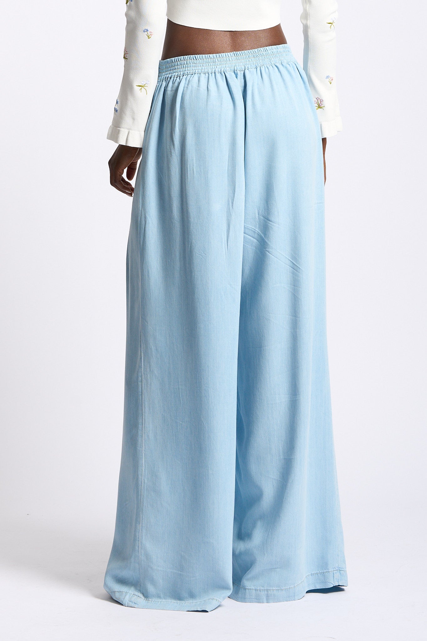 Blugirl Jeans Wide Leg Lyocell Azzurro Donna-5
