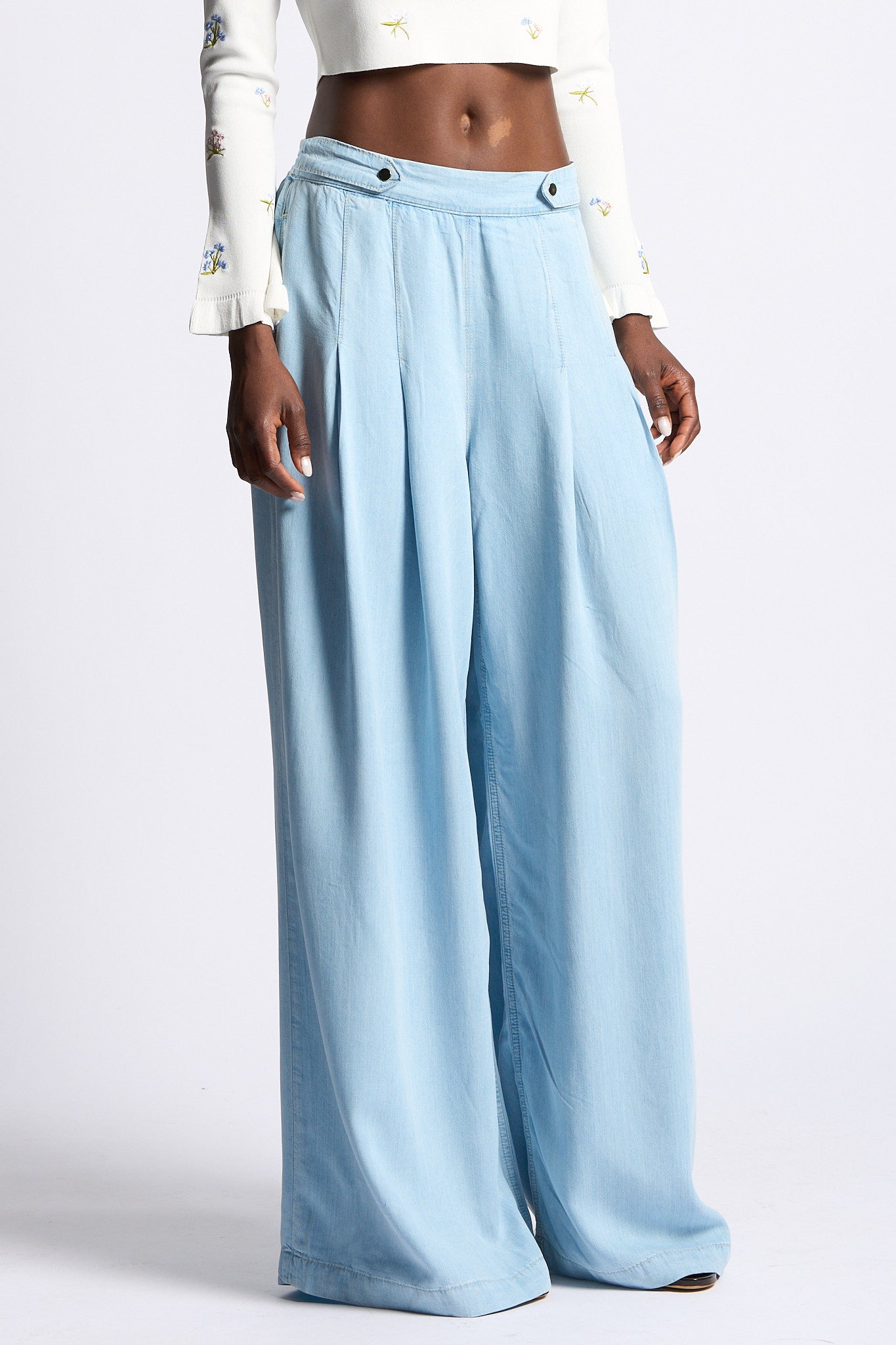 Blugirl Jeans Wide Leg Lyocell Azzurro Donna-1