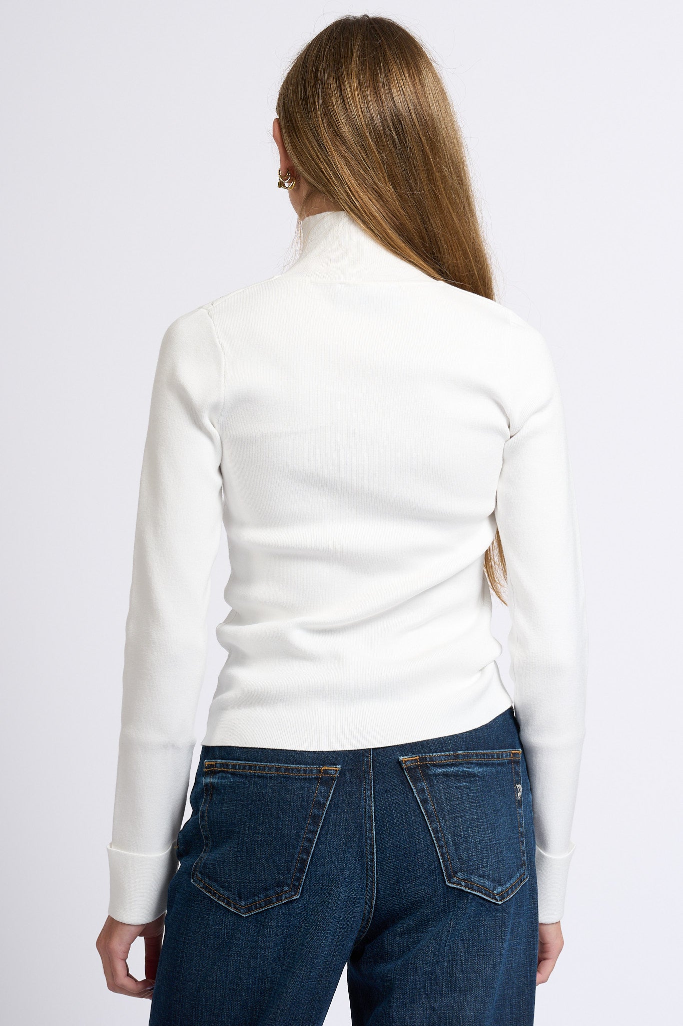 Blugirl Maglia Lupetto con Strass Bianco Donna-4