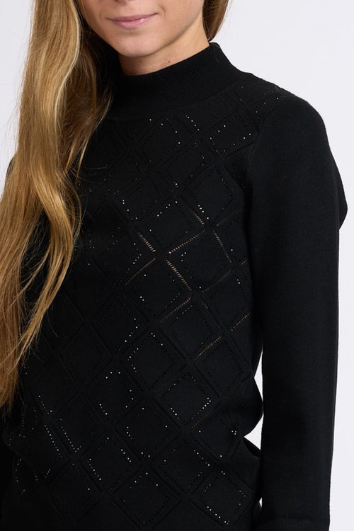 Blugirl Maglia Lupetto con Strass Nero Donna-2