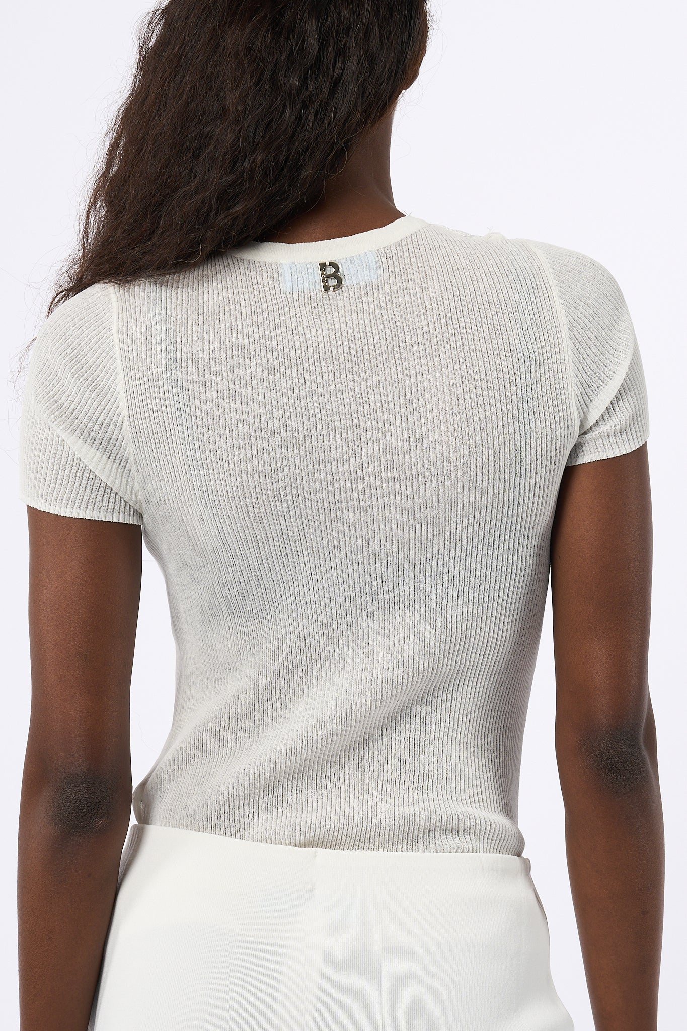 Blugirl Maglia con Pizzo Bianco Donna-5