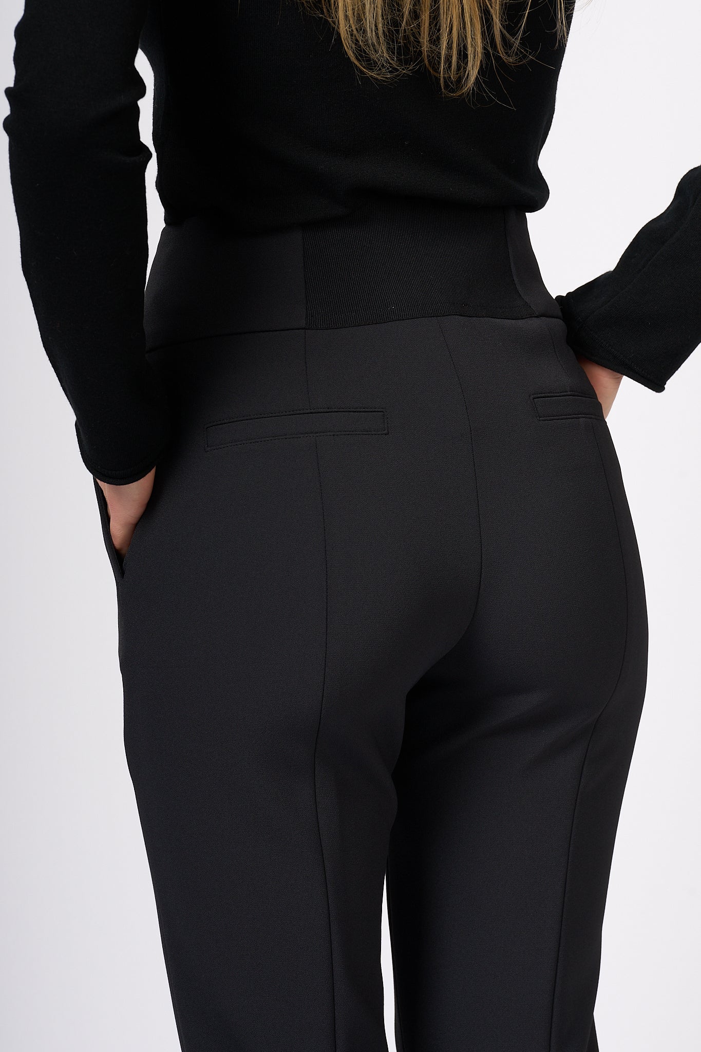 Blugirl Pantalone Flare in Crepe Nero Donna-3