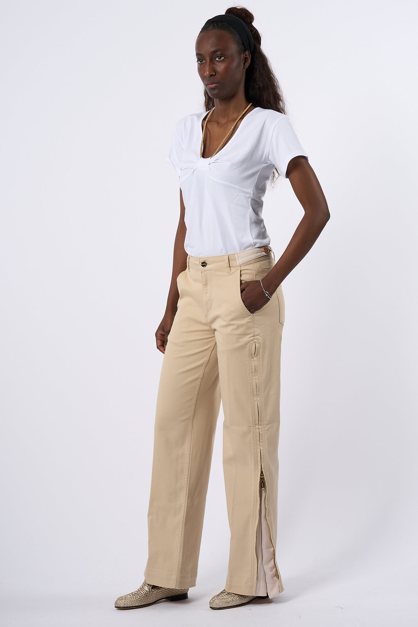 Blugirl Pantalone Inserto raso Beige Donna-9