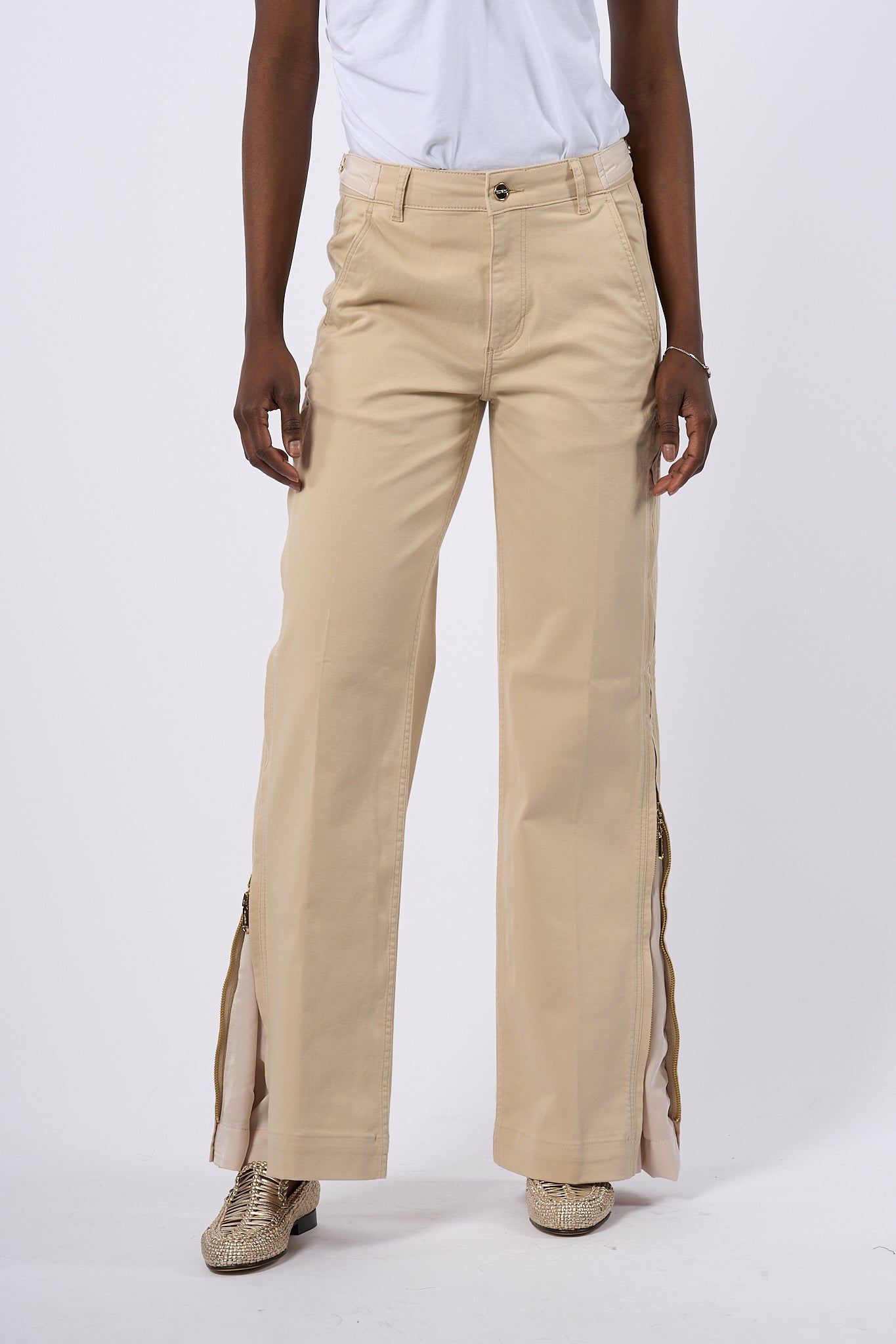 Blugirl Pantalone Inserto raso Beige Donna-7