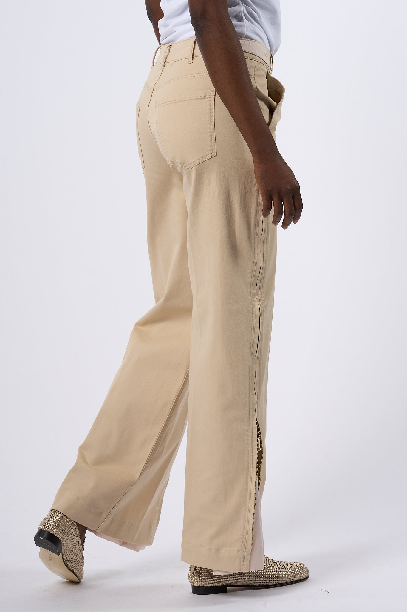 Blugirl Pantalone Inserto raso Beige Donna-1