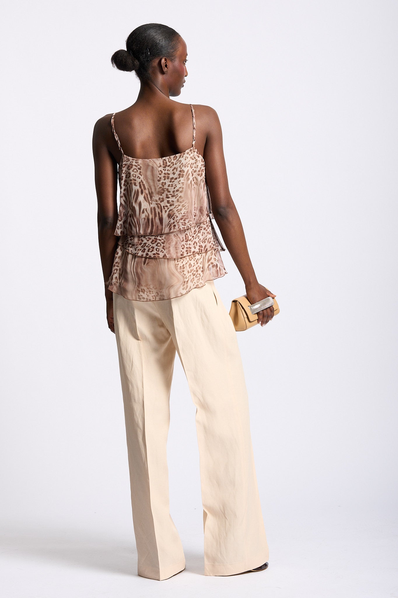 Blugirl Pantalone Lino e Satin Crema Donna-9