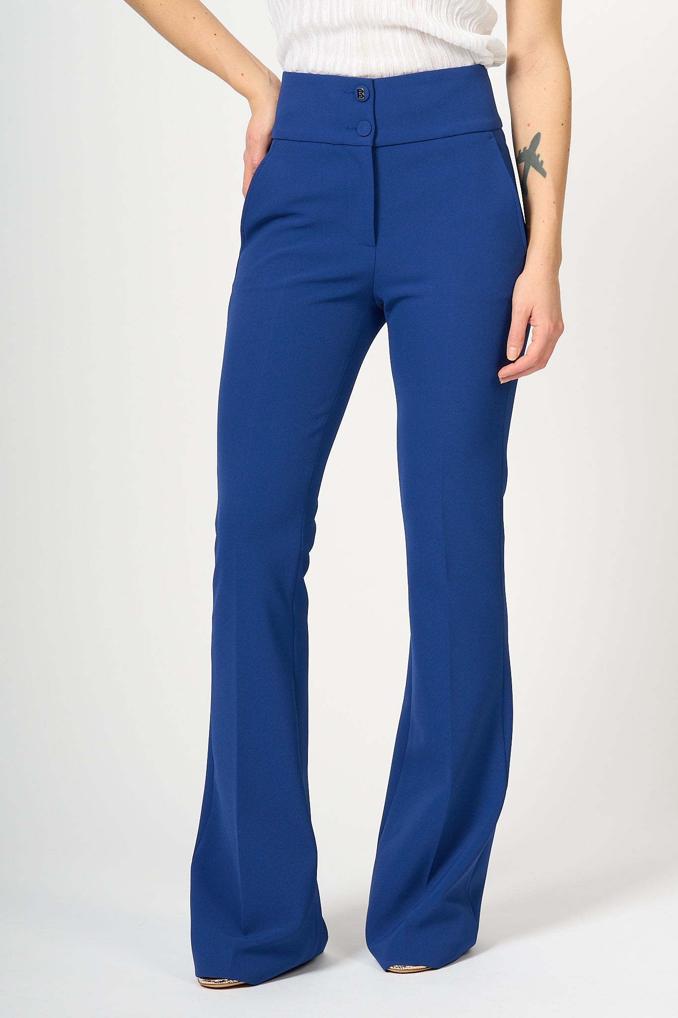 Blugirl Pantalone Zampa Blu Donna-1