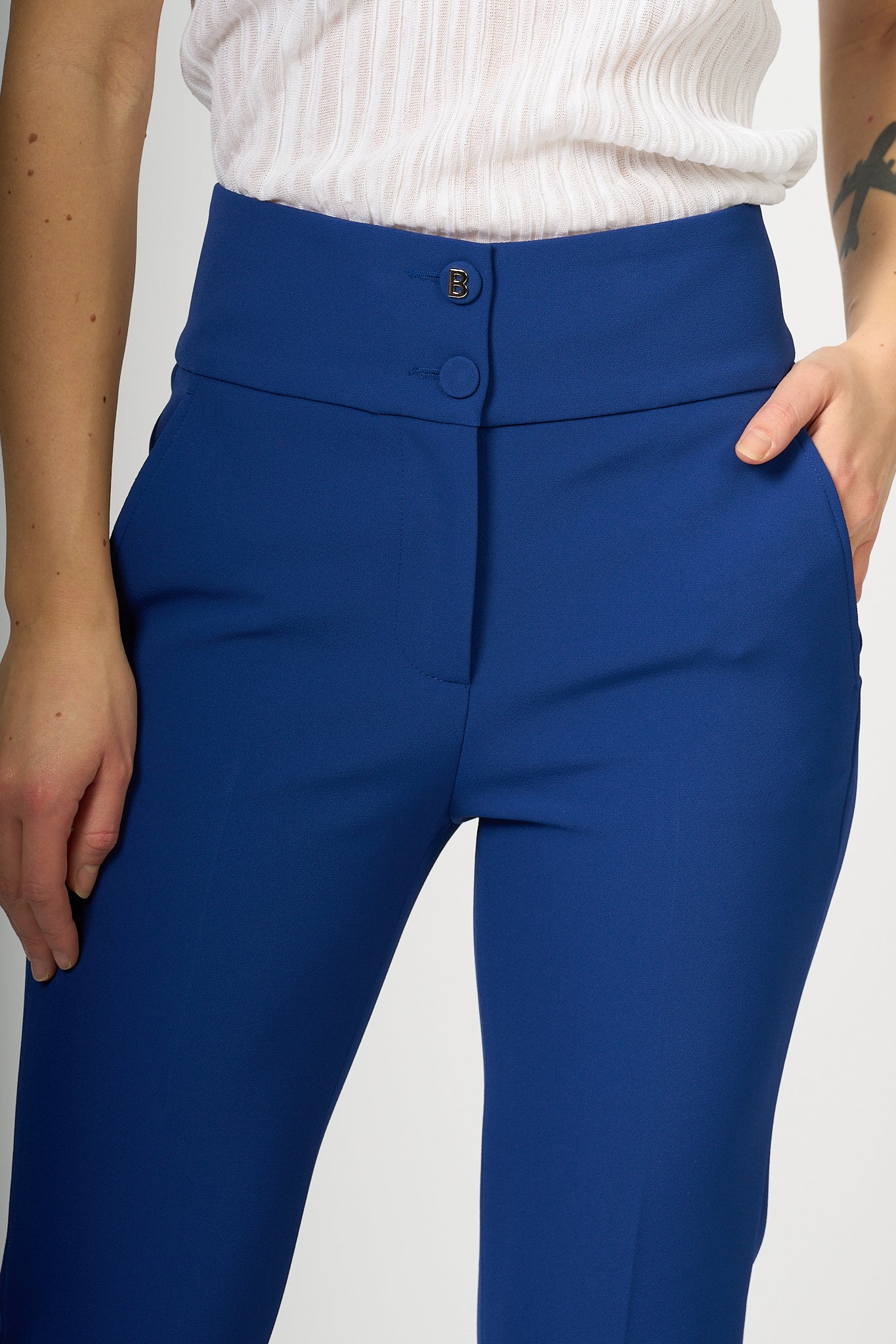 Blugirl Pantalone Zampa Blu Donna-7