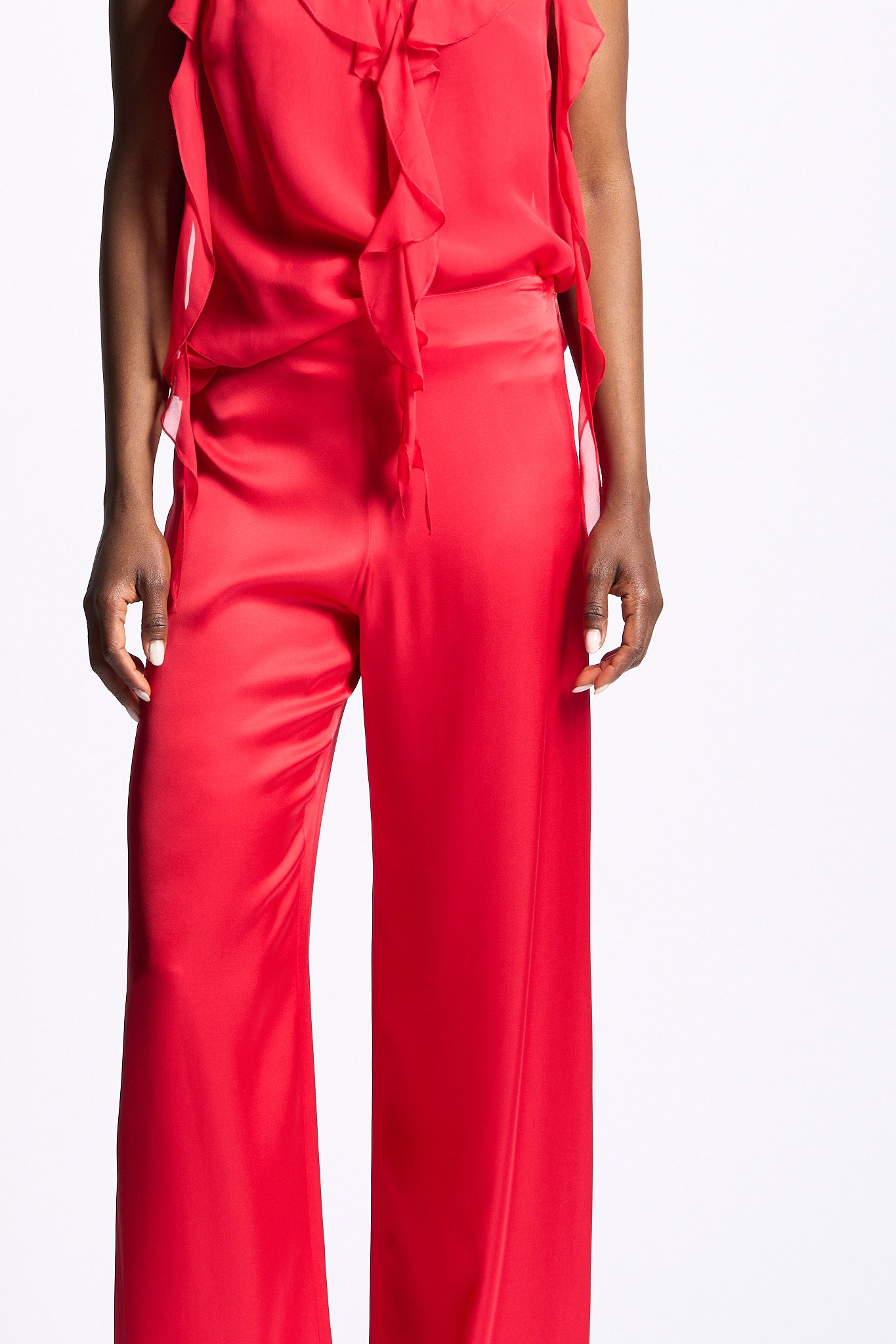 Blugirl Pantalone in Raso Rosso Donna-2