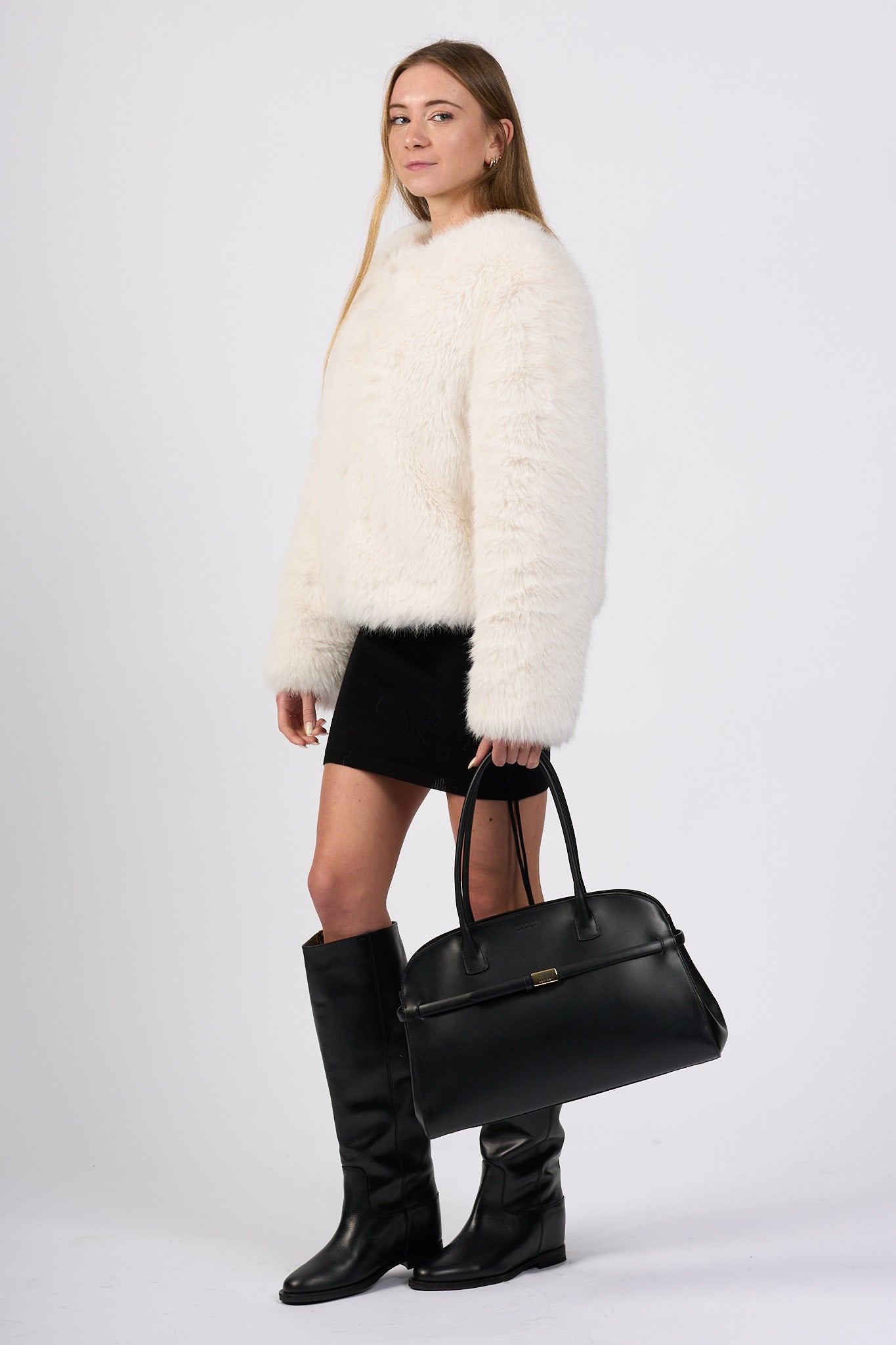 Blugirl Pelliccia Corta Eco Bianco Donna-3