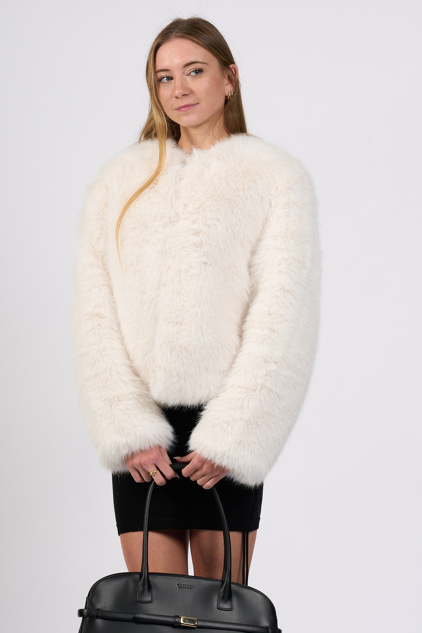 Blugirl Pelliccia Corta Eco Bianco Donna-4