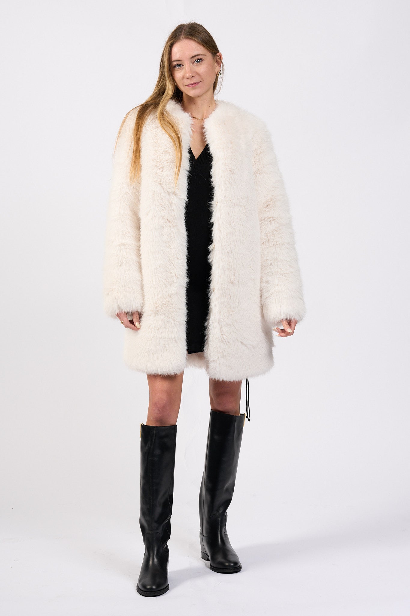 Blugirl Pelliccia Ecologica Bianco Donna-2