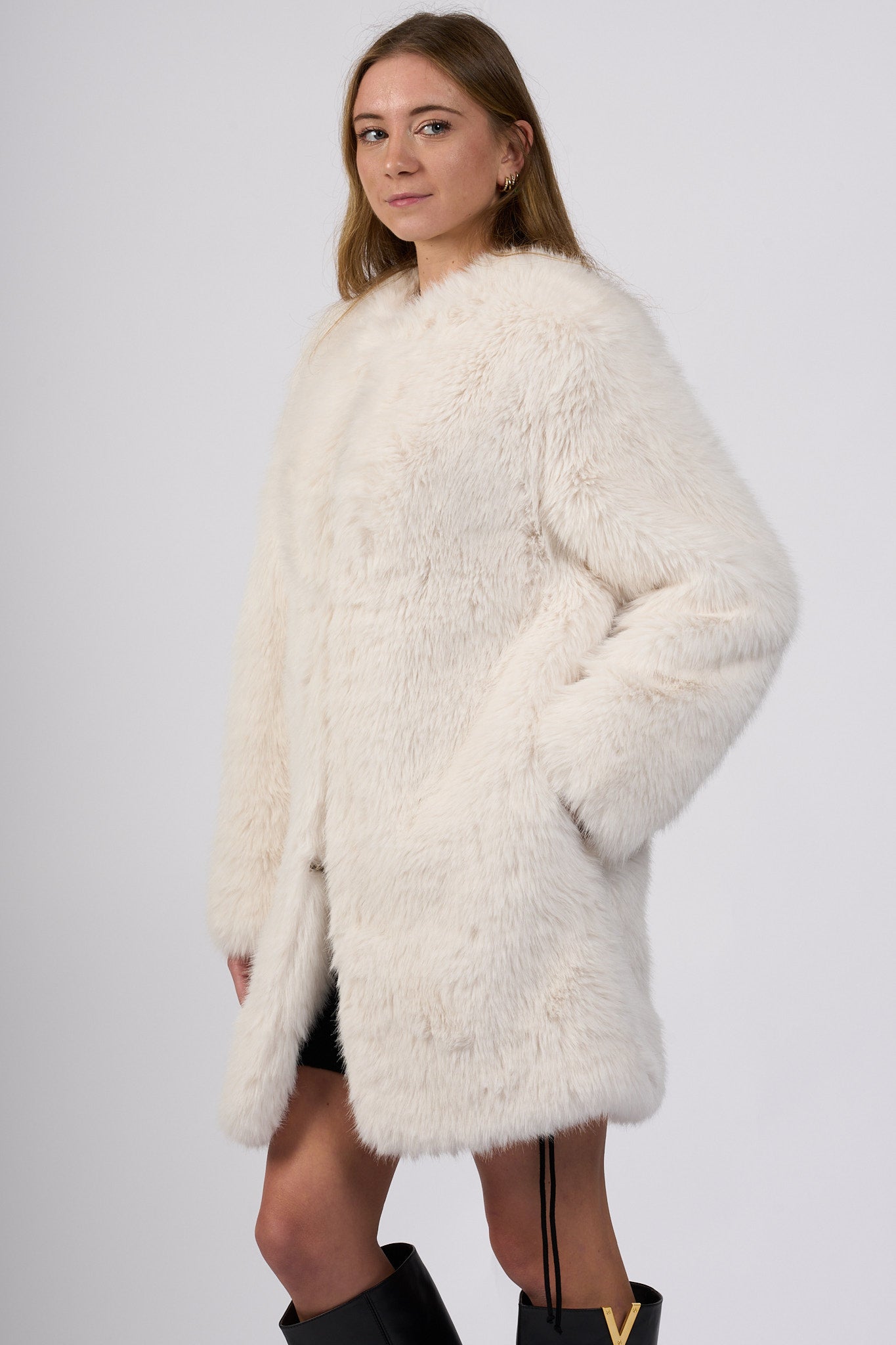 Blugirl Pelliccia Ecologica Bianco Donna-9