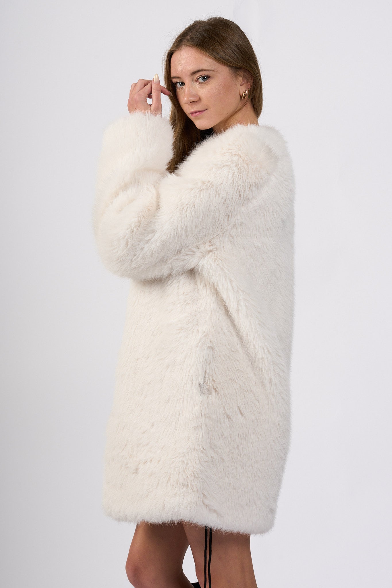 Blugirl Pelliccia Ecologica Bianco Donna-4