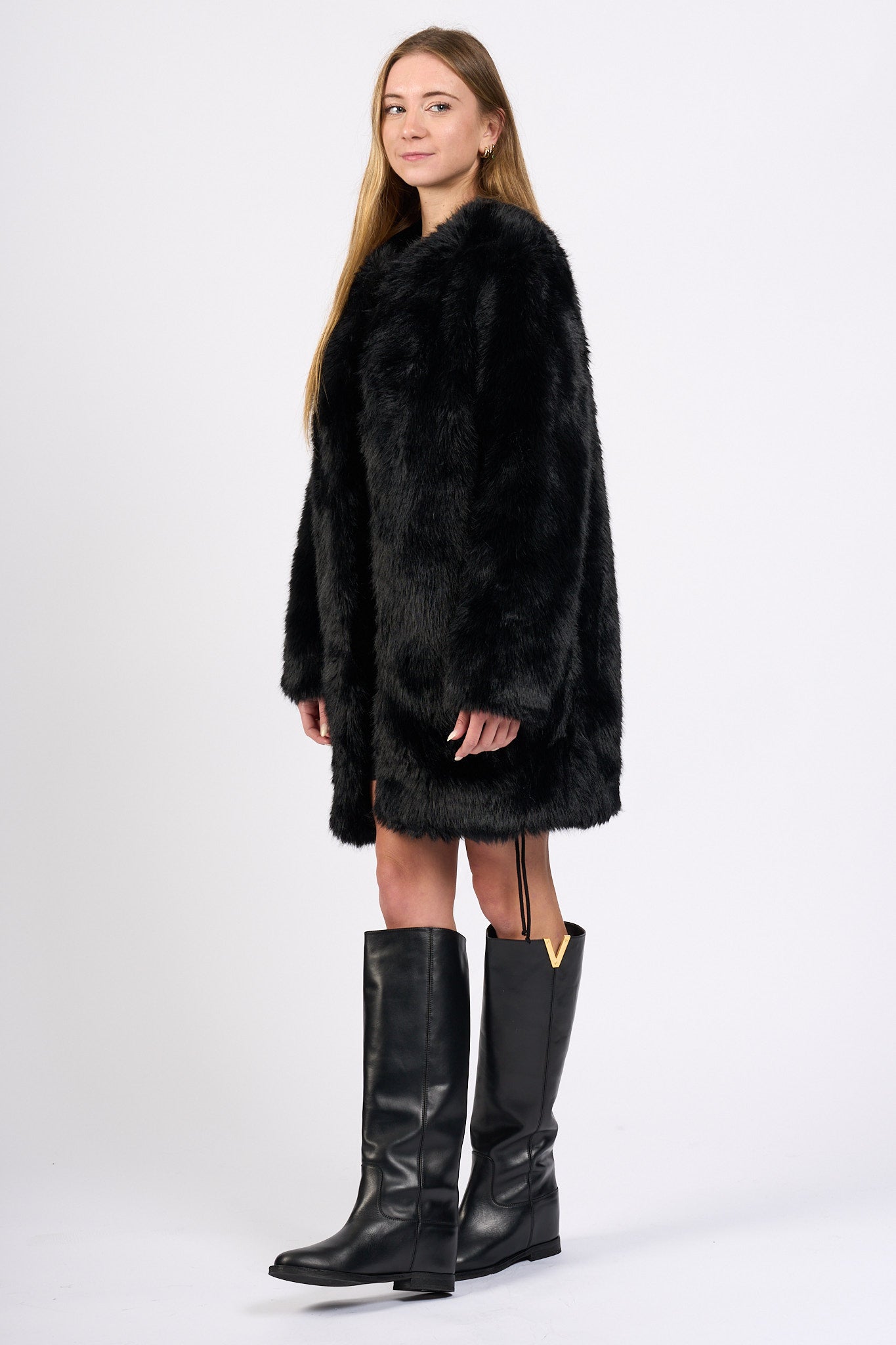 Blugirl Pelliccia Ecologica Nero Donna-3