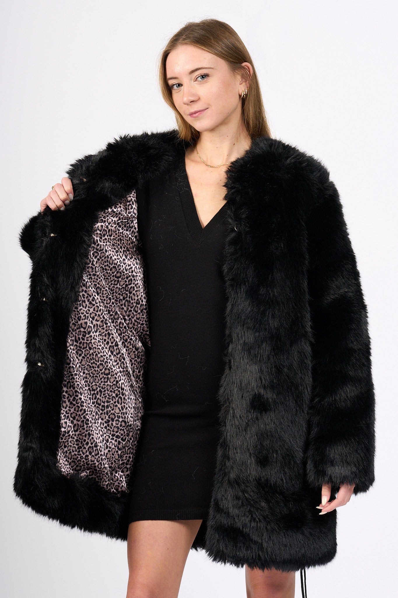 Blugirl Pelliccia Ecologica Nero Donna-7