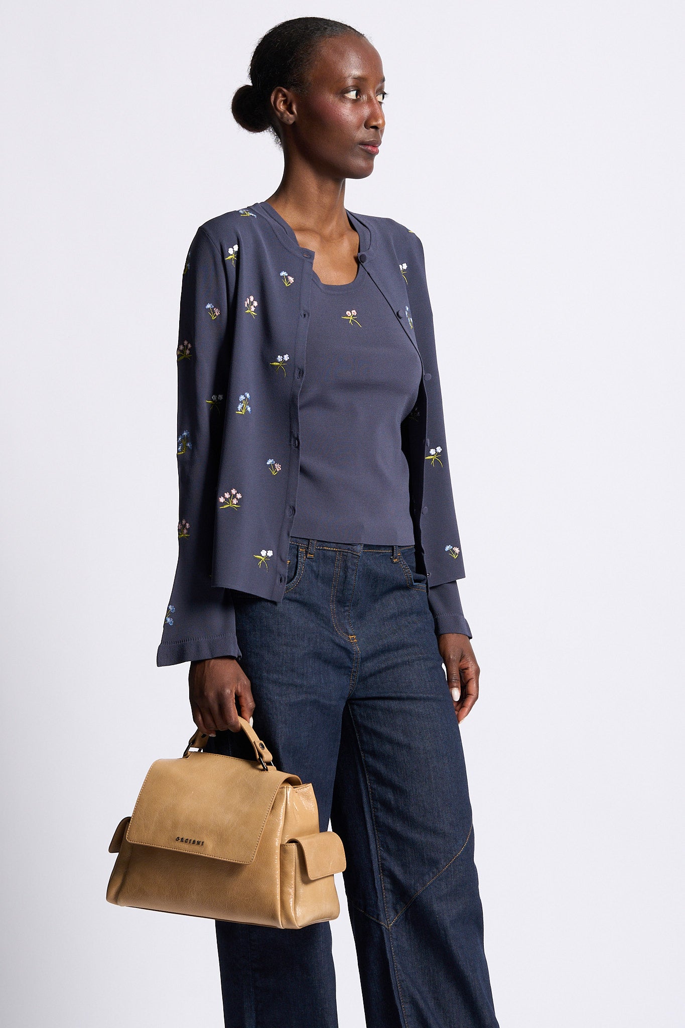 Blugirl Twin Set con Fiori Blu Donna-3