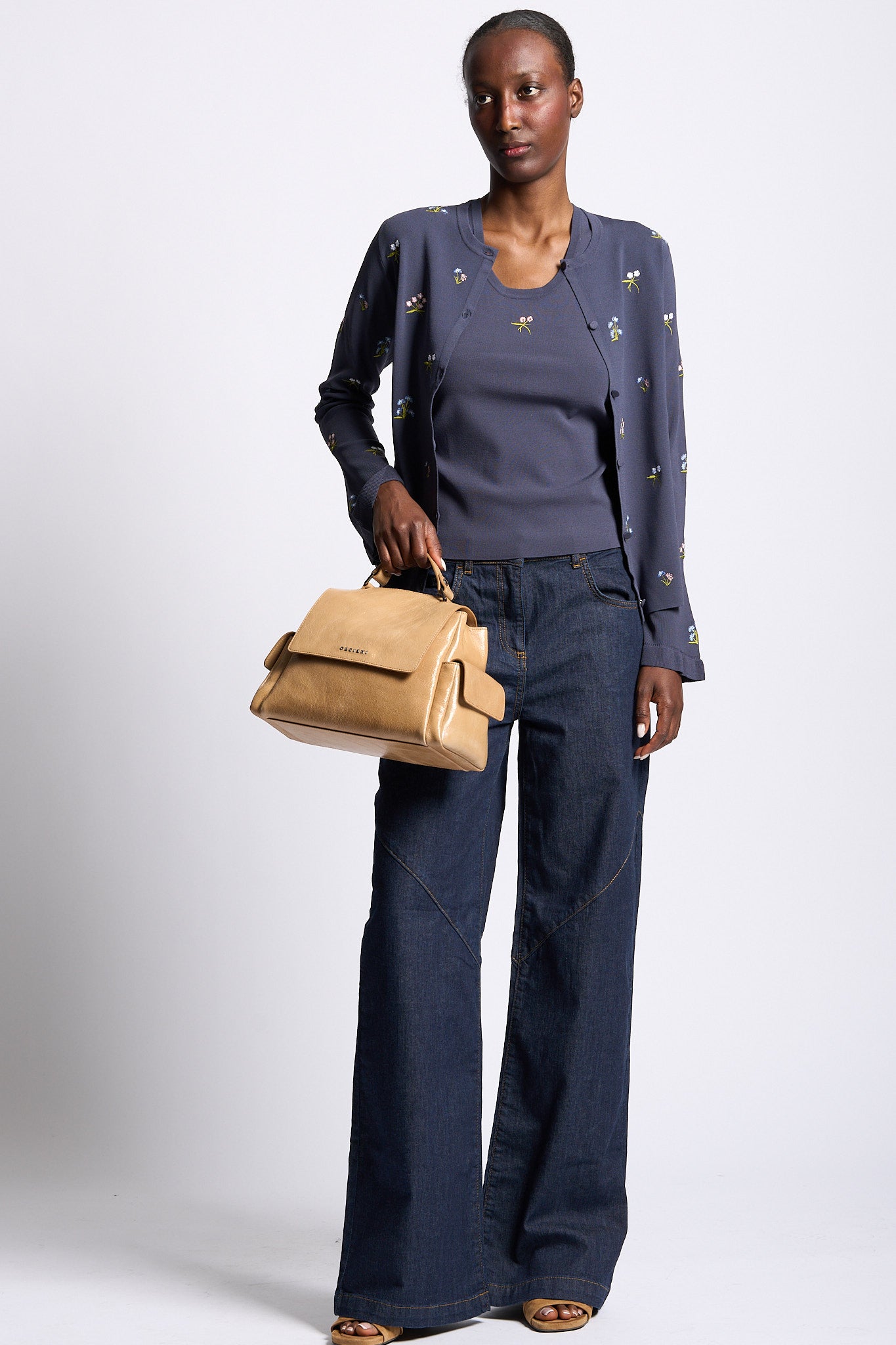 Blugirl Twin Set con Fiori Blu Donna-5