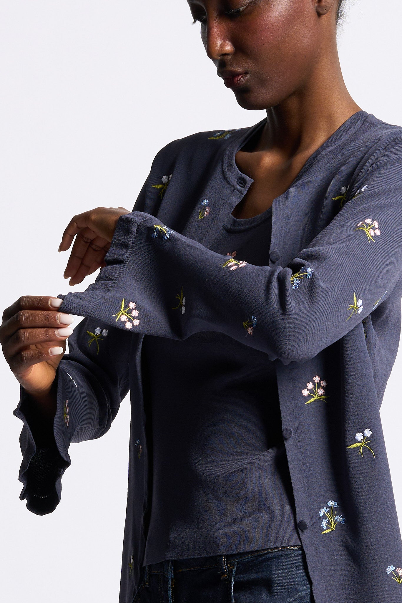 Blugirl Twin Set con Fiori Blu Donna-9