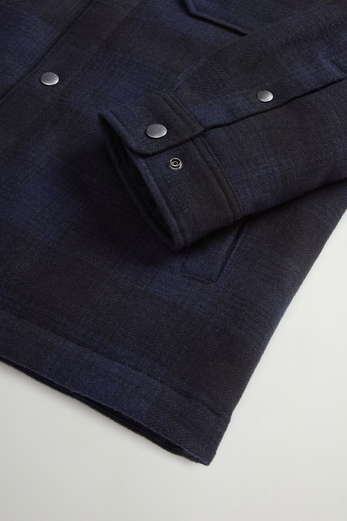Woolrich Camicia Wool Alaska Check Blu Uomo imbottita-6