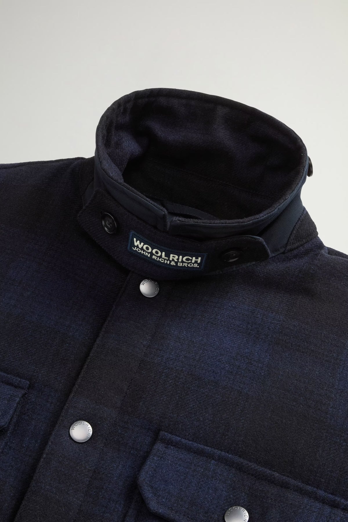 Woolrich Camicia Wool Alaska Check Blu Uomo imbottita-7