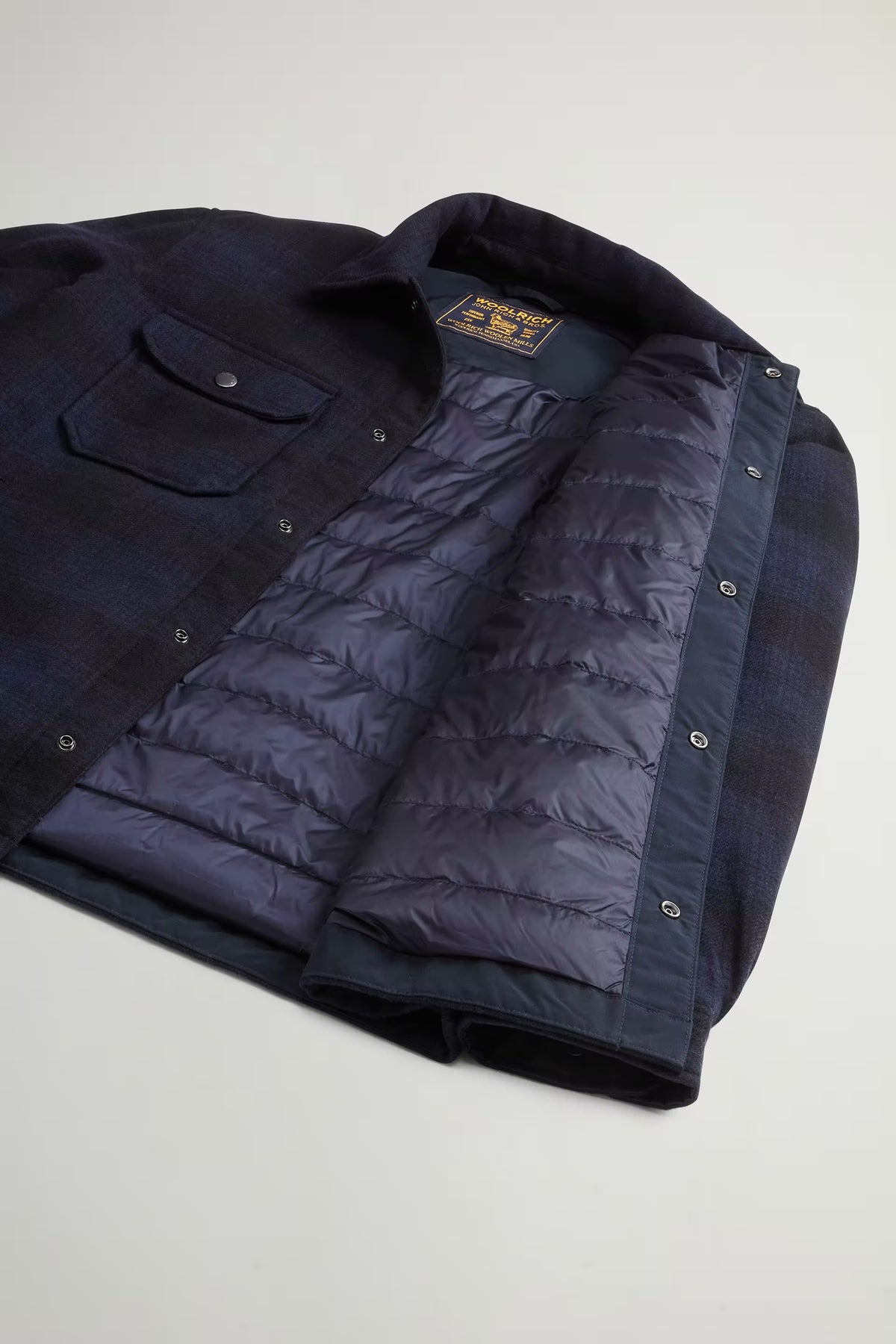 Woolrich Camicia Wool Alaska Check Blu Uomo imbottita-8