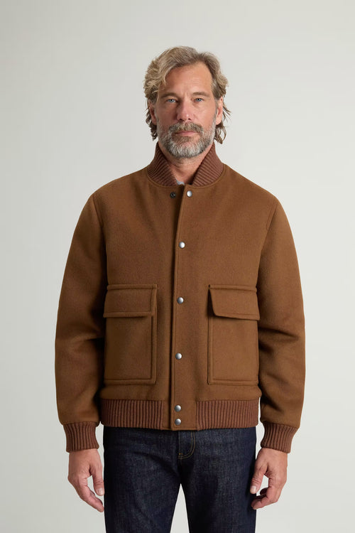 Woolrich Bomber Miles uomo cammello in misto lana