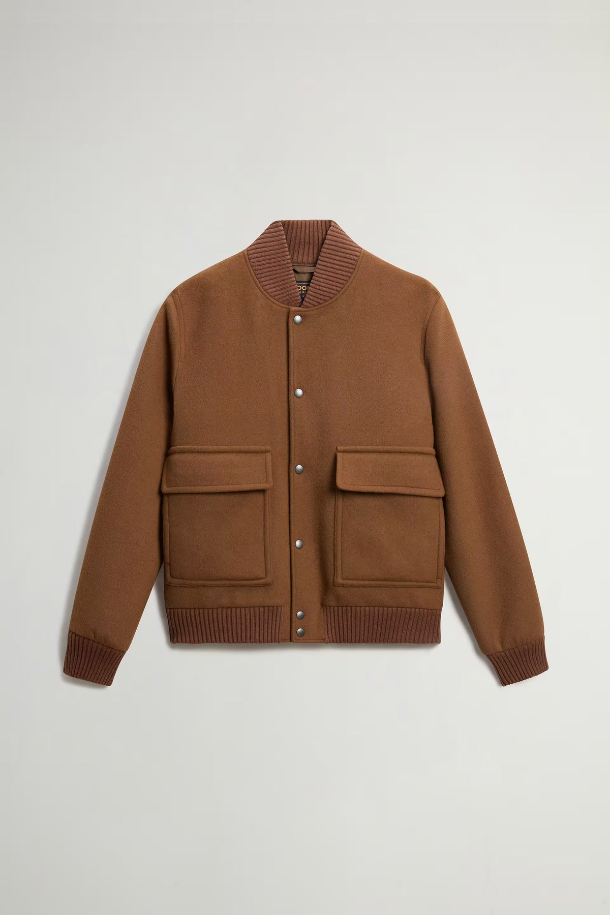 Woolrich Bomber Miles uomo cammello in misto lana-5
