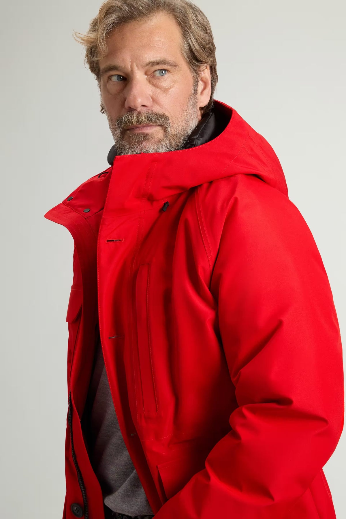 Woolrich Giaccone Mountain GORE-TEX Rosso Uomo impermeabile-4